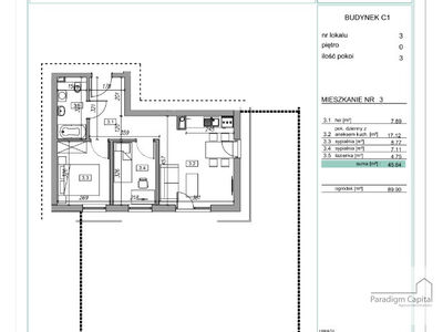 mieszkania - 45.64 m²